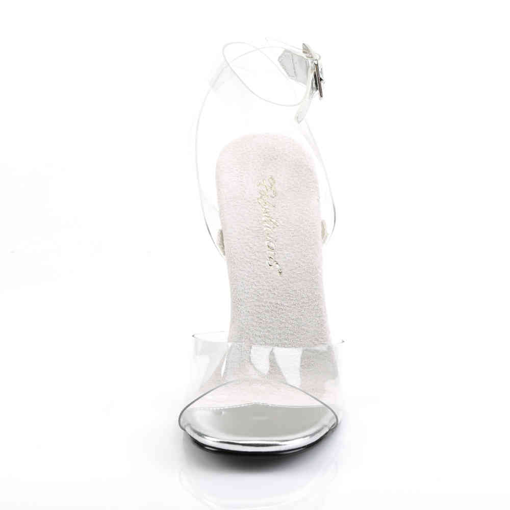 Fabulicious - GALA06 Sandaal met enkelband - Transparant/Zilverkleurig